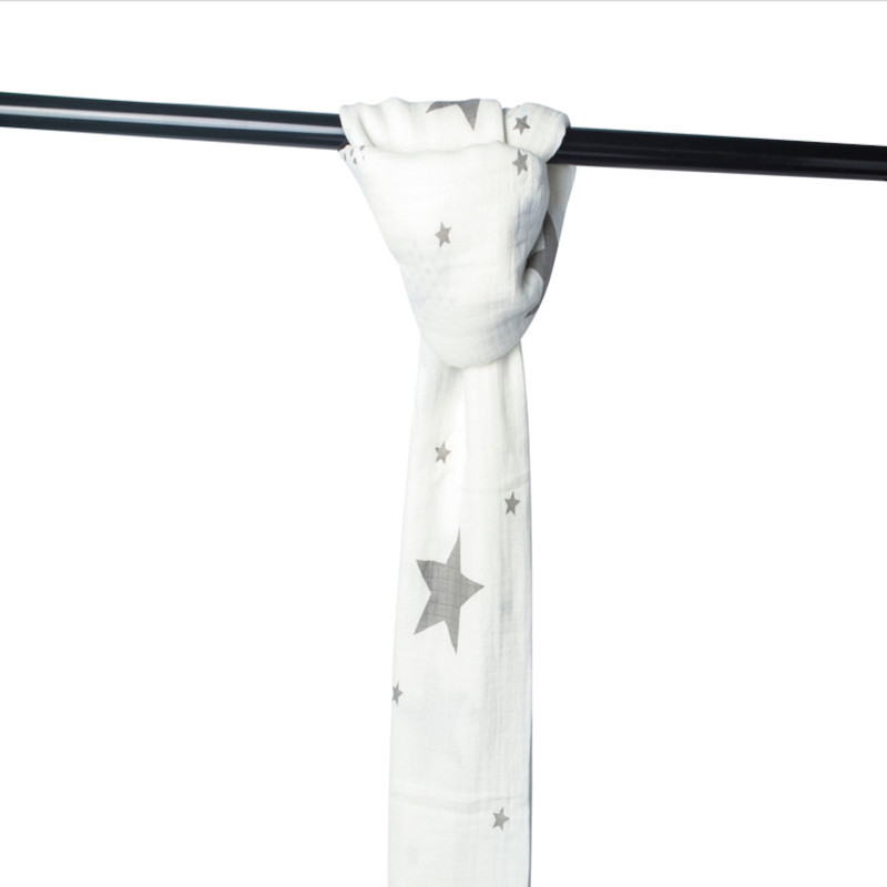 Star Design Silky Soft Bamboo cotton Breathable Muslin Swaddle 120x120cm